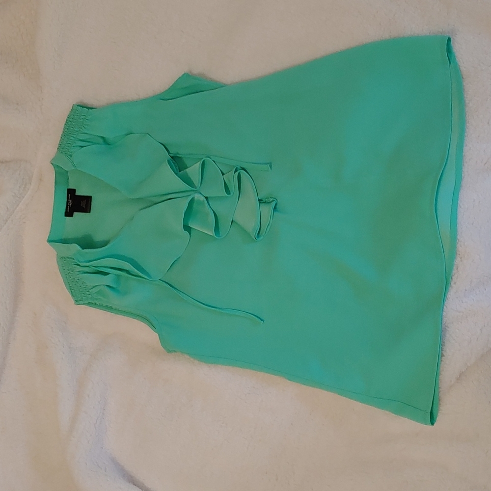 Ann Taylor XXSP Mint Green Ruffle Tank Top